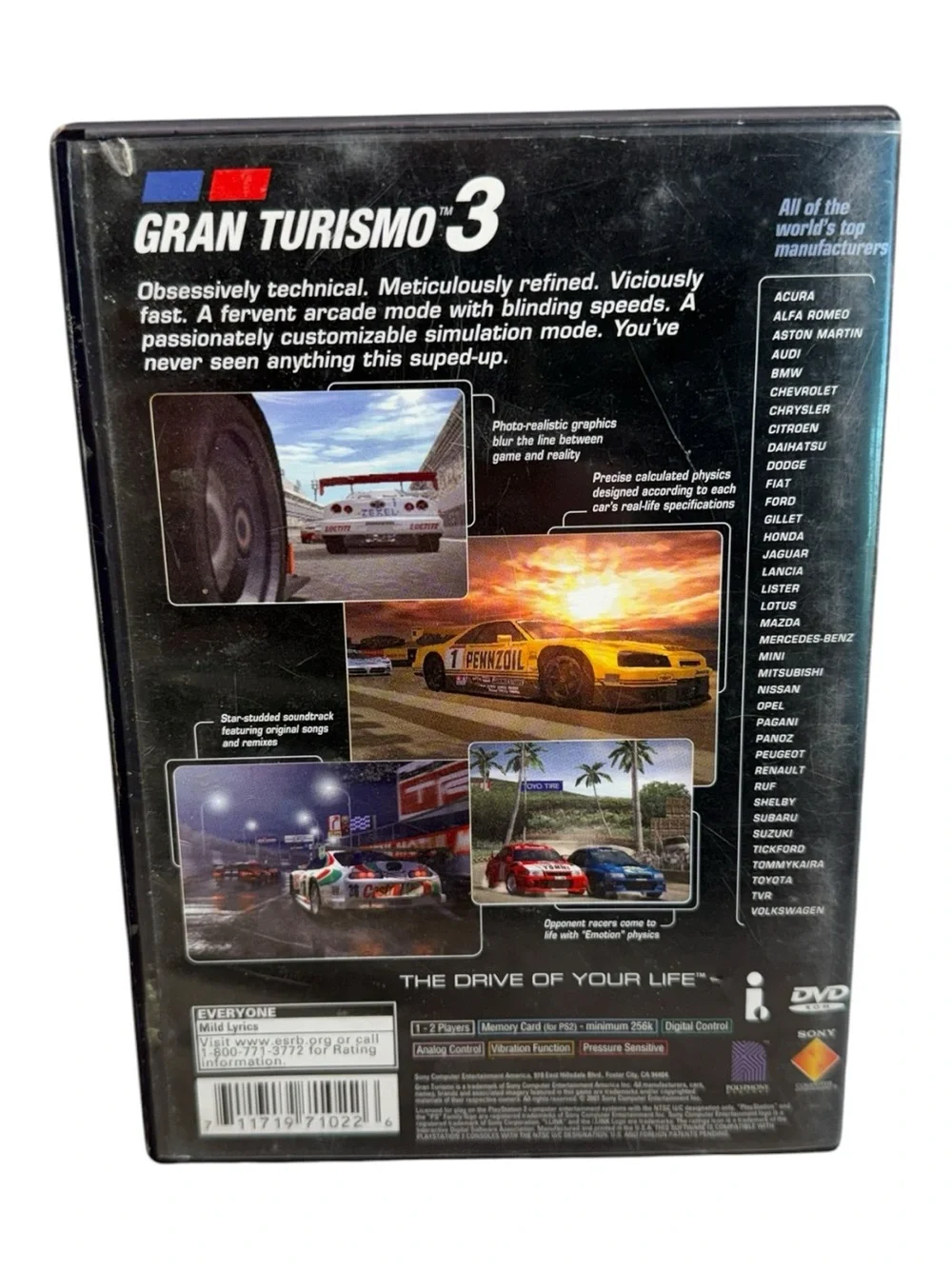 Gran Turismo 3 A-spec Video Game (Sony PlayStation 2, 2006) Complete With Manual